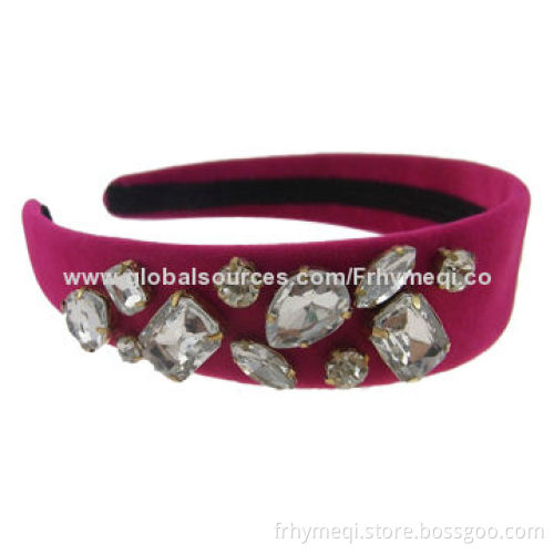 Velvet wrapped fashionable handband with rhinestone, unique style with high qualityNew